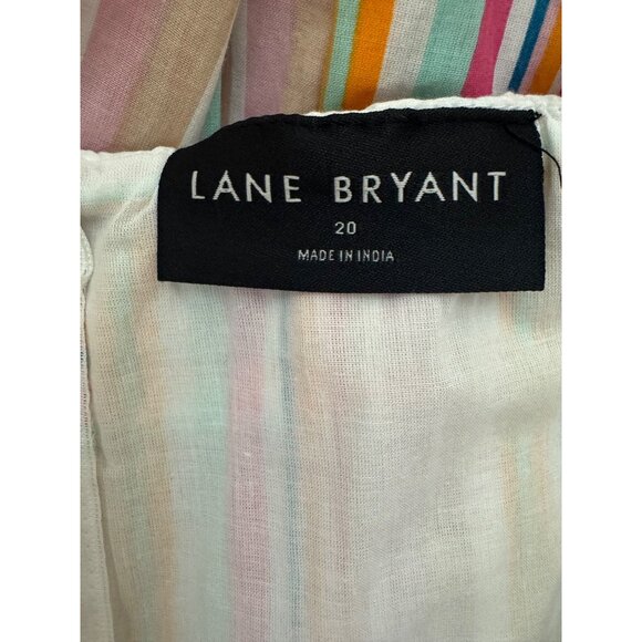 Lane Bryant Tie-Strap Tiered Striped Cotton Maxi Dress Size 20 2X Plus Sz Summer - Picture 10 of 12